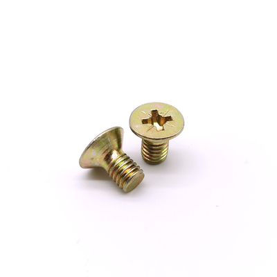 Yellow Zinc Type Z Steel Machine Screws Stainless Steel Flat Head Phillips Machine Screws