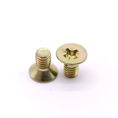 Yellow Zinc Type Z Steel Machine Screws Stainless Steel Flat Head Phillips Machine Screws