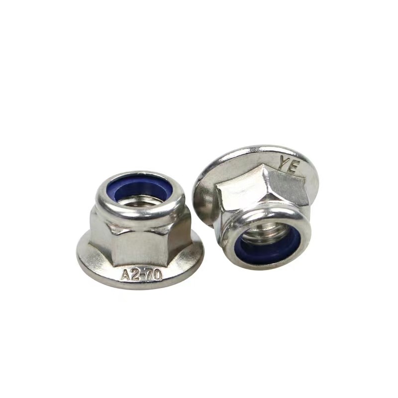 DIN6926 Stainless Carbon Steel Flange Nuts A2.70 Nylon Insert Hex Flange Lock Nut