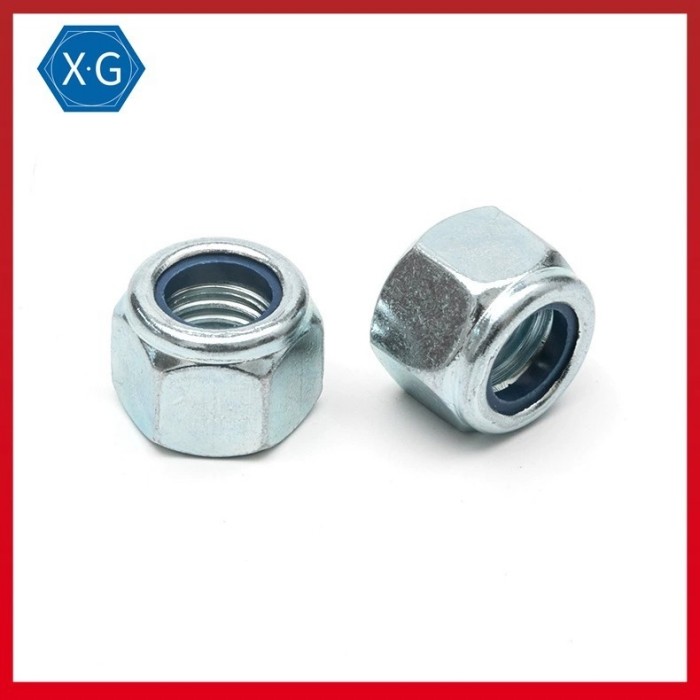 Metric DIN982 Nylon Insert Flange Lock Nut Zinc Plated Grade 8 Hex