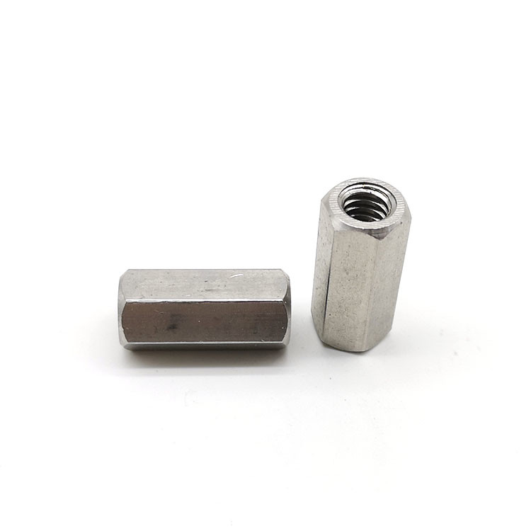 DIN6334 Grade 188 Plain Finish Stainless Steel Hex Coupling Nuts Hex