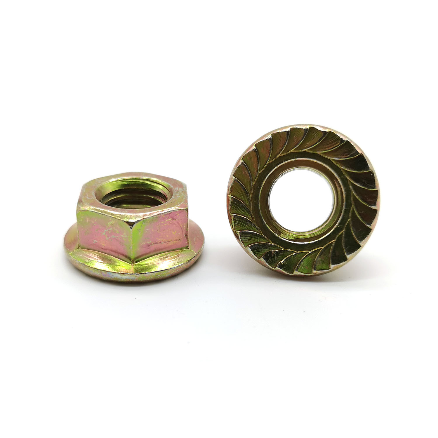 M5M20 DIN 6923 Carbon Steel Flange Nuts Yellow Zinc Steel Grade 8