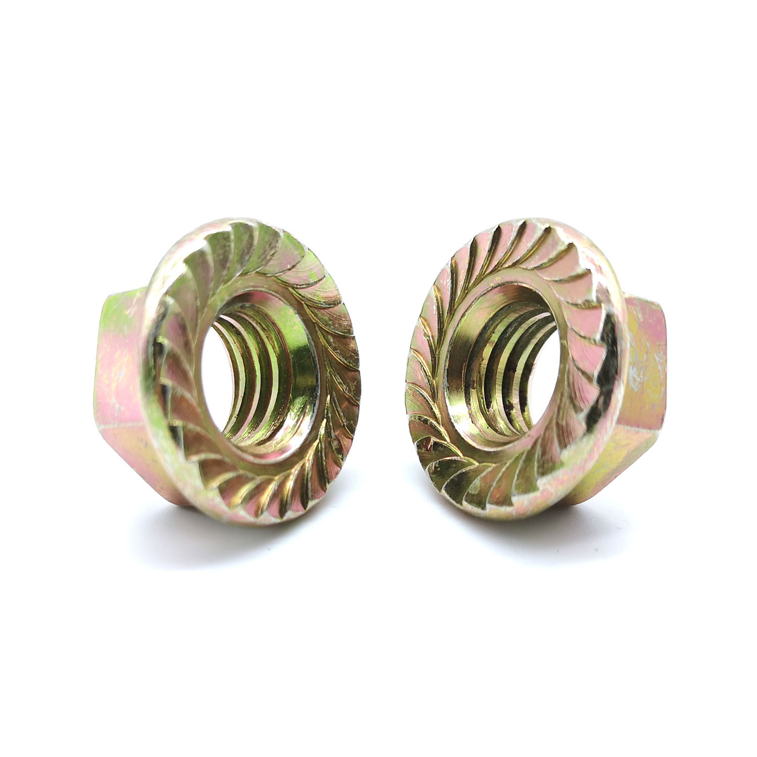 M5M20 DIN 6923 Carbon Steel Flange Nuts Yellow Zinc Steel Grade 8