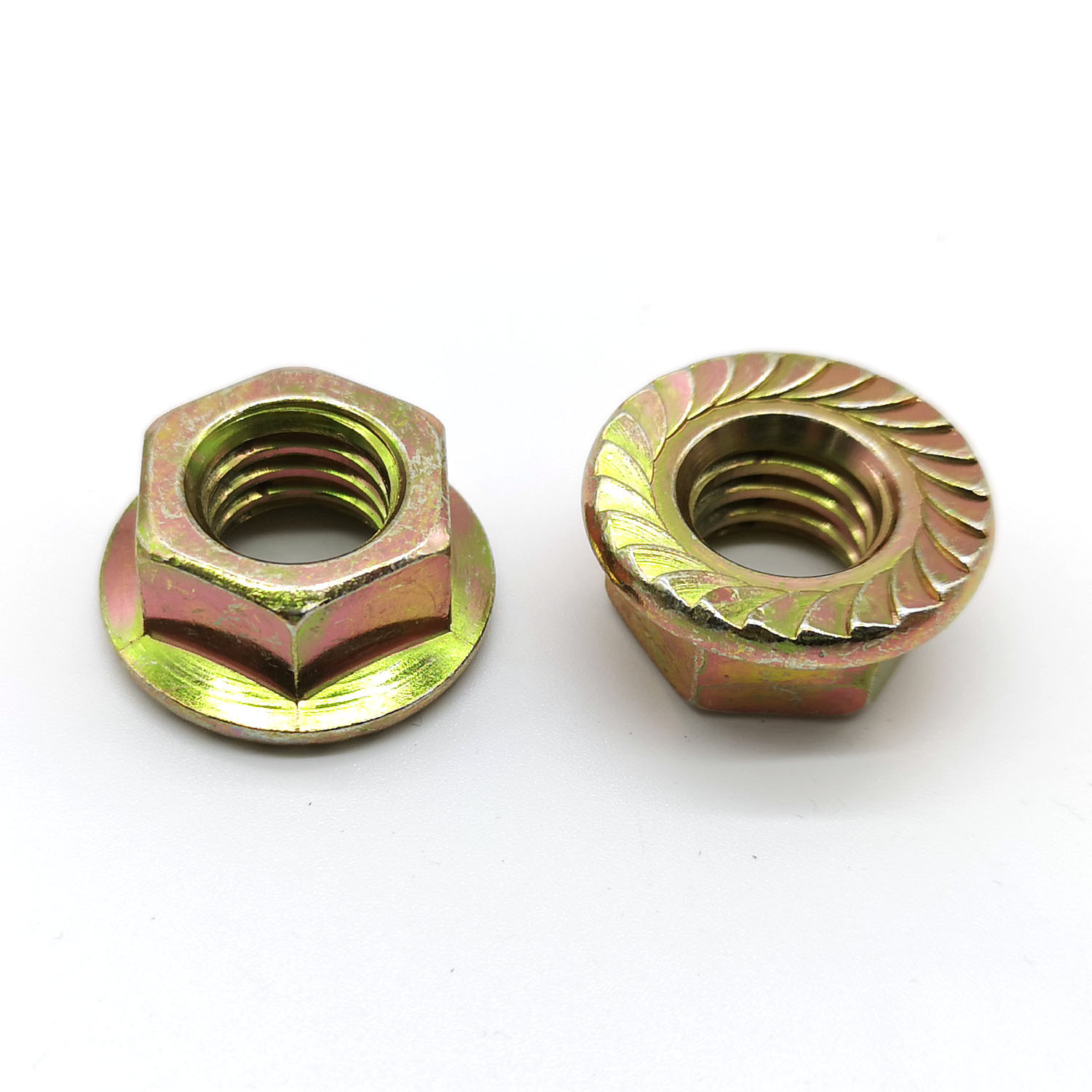 M5M20 DIN 6923 Carbon Steel Flange Nuts Yellow Zinc Steel Grade 8