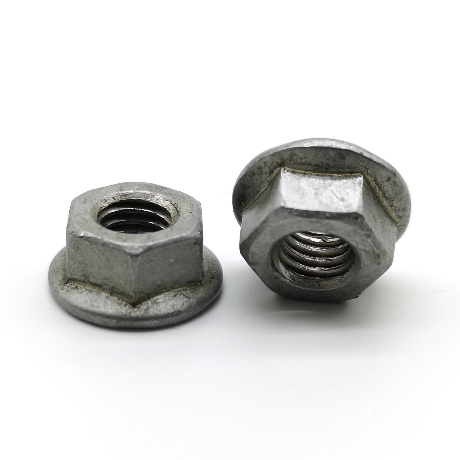 Hot Dip Galvanized 55μ Carbon Steel Flange Nuts Chambering Hex Non